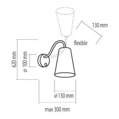 TK Lighting sieninis šviestuvas Wire Gray цена и информация | Настенные светильники | pigu.lt