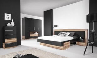 Naktiniė spintelė Morena, juoda/ruda kaina ir informacija | Spintelės prie lovos | pigu.lt