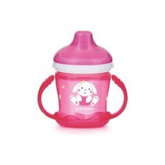 Neišsiliejantis puodelis Canpol Babies Sweet fun, 180 ml, 57/300 pink kaina ir informacija | Buteliukai kūdikiams ir jų priedai | pigu.lt