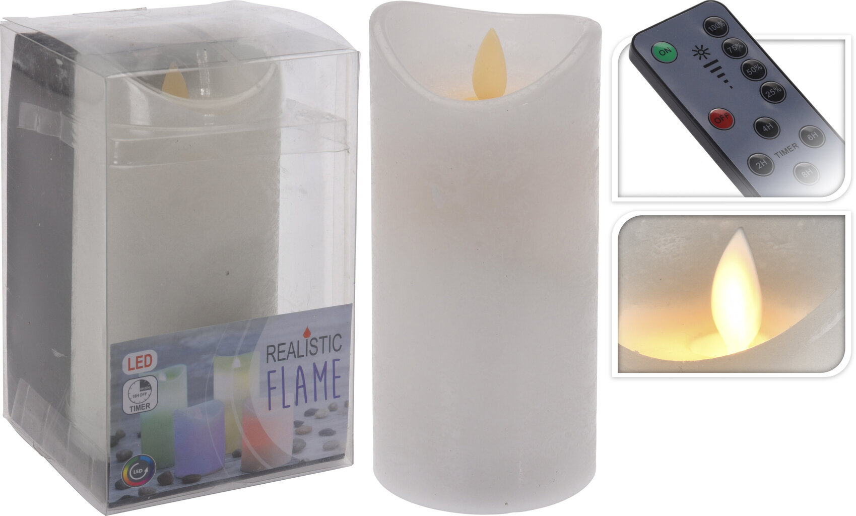 Spalvą keičianti LED žvakė su nuotolinio valdymo pulteliu цена и информация | Žvakės, Žvakidės | pigu.lt