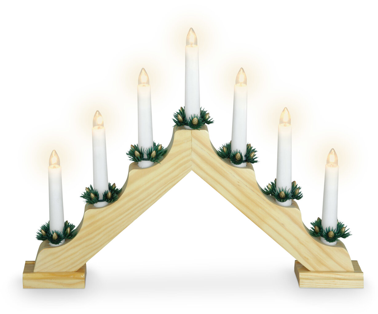 Kalėdinė šviečianti dekoracija Žvakės 39,5 x 5 x 31 cm kaina ir informacija | Kalėdinės dekoracijos | pigu.lt