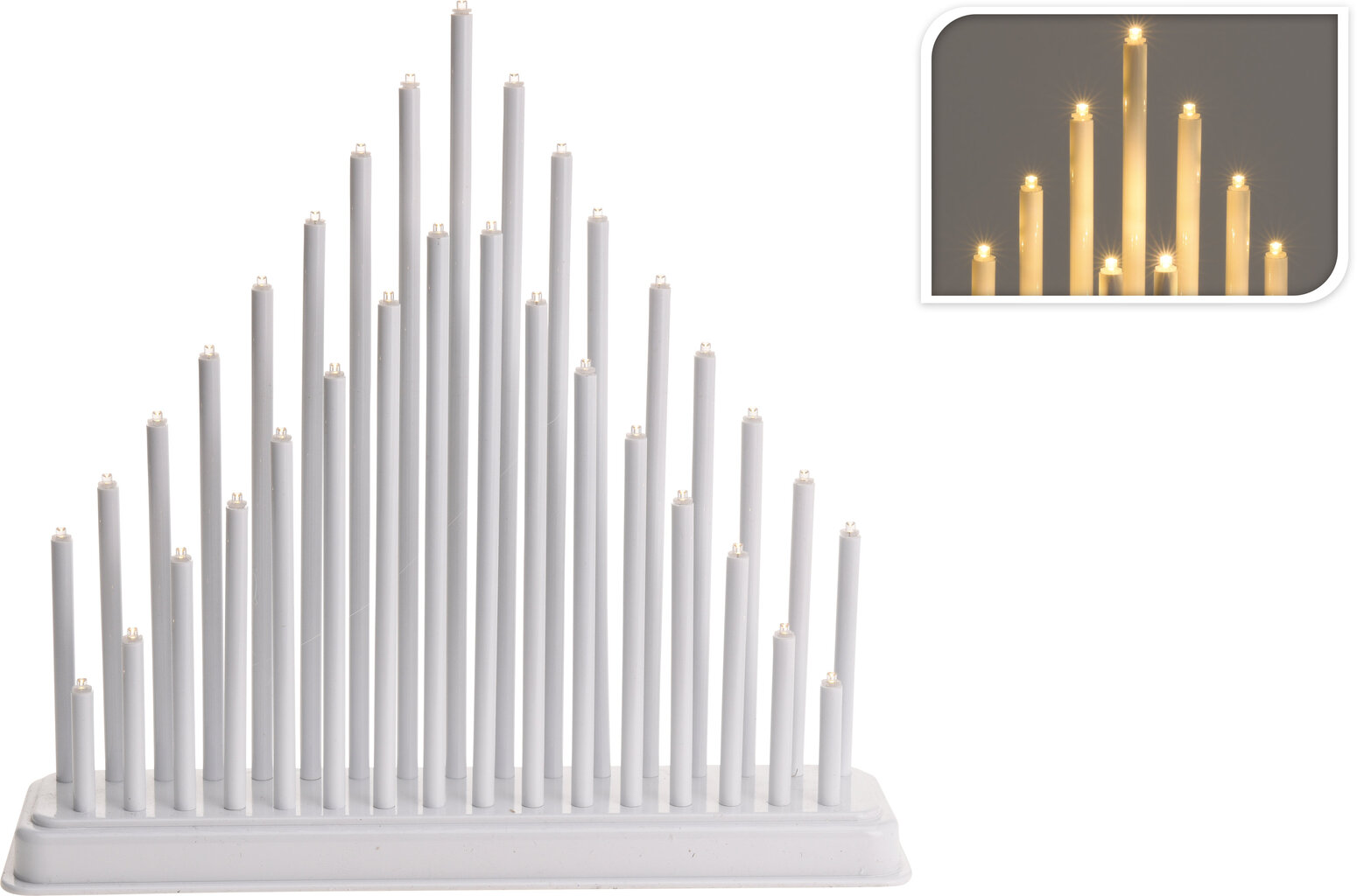 Kalėdinė šviečianti dekoracija Žvakės 33.8 x 7.8 x 32 cm kaina ir informacija | Kalėdinės dekoracijos | pigu.lt