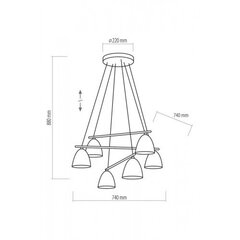 TK Lighting pakabinamas šviestuvas Aida Black 6 цена и информация | Подвесной светильник | pigu.lt