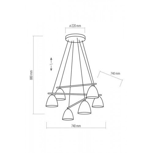 TK Lighting pakabinamas šviestuvas Aida Black 6 kaina ir informacija | Pakabinami šviestuvai | pigu.lt