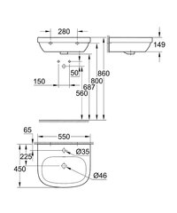 Умывальник Grohe EuroCeramic 39336000, 55 см цена и информация | Раковины | pigu.lt