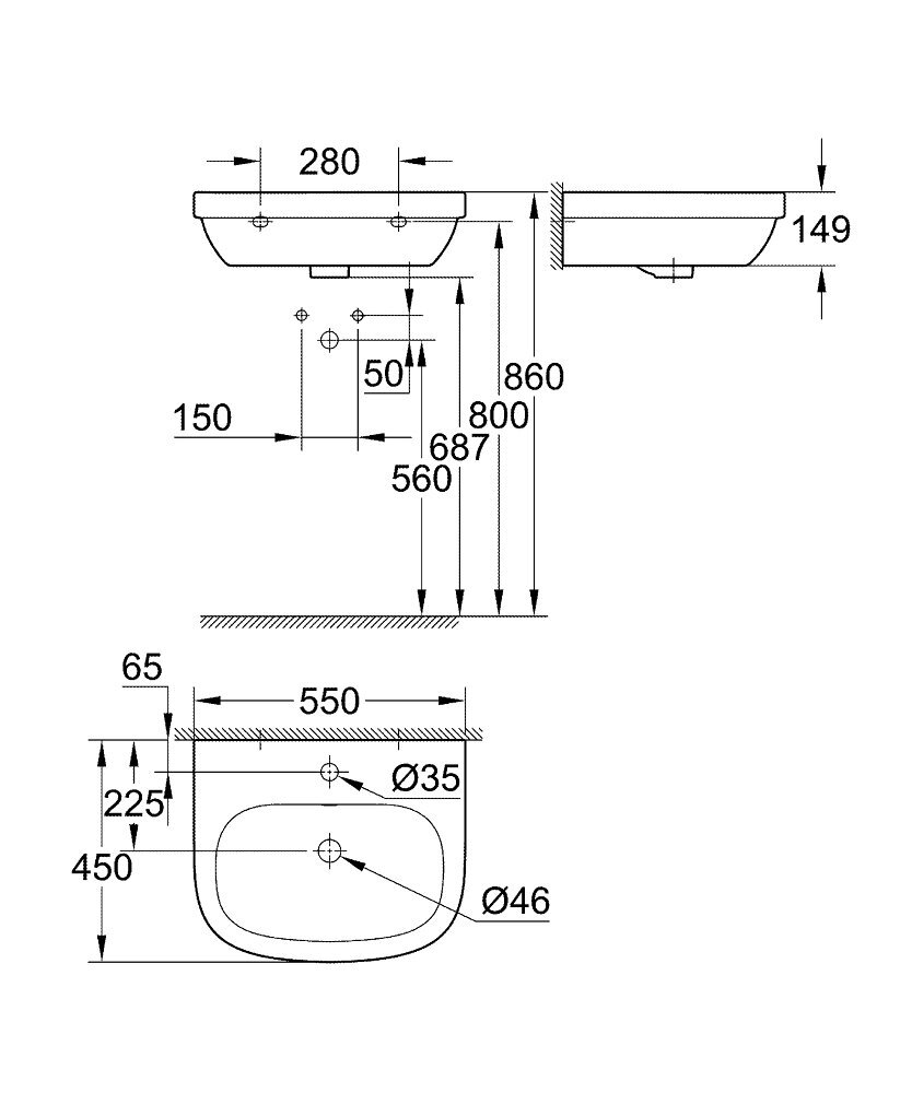 Grohe EuroCeramic praustuvas 39336000, 55 cm цена и информация | Praustuvai | pigu.lt