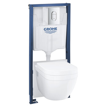 Potinkinio rėmo ir pakabinamo WC komplektas Grohe Euro Ceramic Solido 5in1, 39536000 kaina ir informacija | Klozetai | pigu.lt