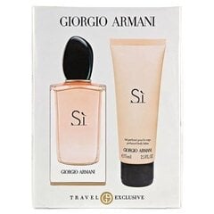 Набор Giorgio Armani Si: парфюмированная вода EDP для женщин 50 мл + лосьон для тела для женщин 75 мл цена и информация | Женские духи | pigu.lt