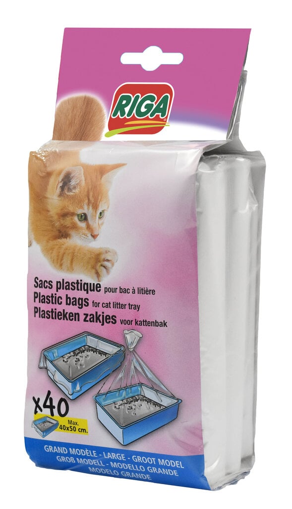 Riga maišeliai kačių tualetui, 40 vnt kaina ir informacija | Kačių tualetai | pigu.lt