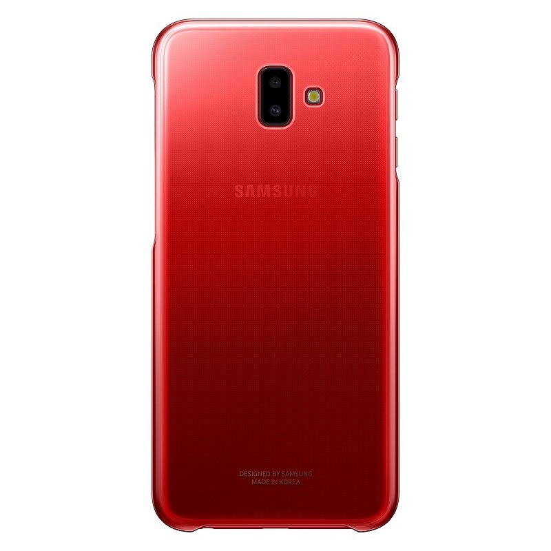 "Samsung J6 plus" EF-AJ610CR Gradacijos skaidrus dangtelis raudonas kaina ir informacija | Telefono dėklai | pigu.lt