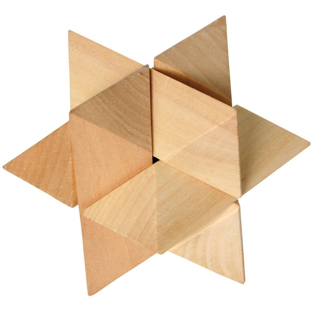 Galvosūkis - medinė 4 geometrinių figūrų dėlionė Brain Twister kaina ir informacija | Stalo žaidimai, galvosūkiai | pigu.lt