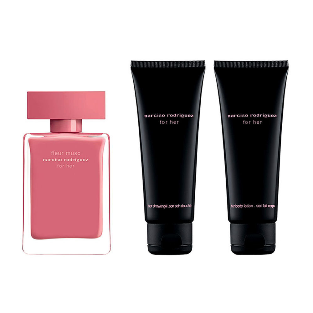 Rinkinys Narciso Rodriguez Fleur Musc for Her: EDP moterims 50 ml + kūno losjonas 75 ml + dušo želė 75 ml цена и информация | Kvepalai moterims | pigu.lt