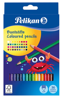 Spalvoti pieštukai Pelikan, 36 vnt. kaina ir informacija | Piešimo, tapybos, lipdymo reikmenys | pigu.lt