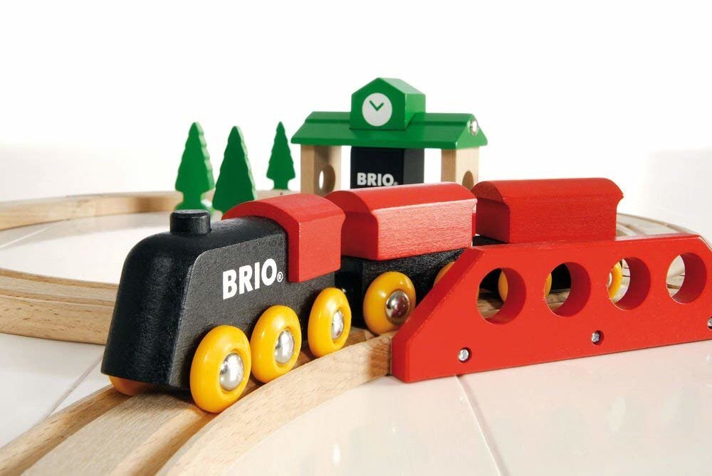 Medinis traukinukas su bėgiais Brio, 33028 kaina ir informacija | Žaislai berniukams | pigu.lt