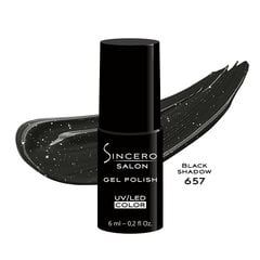 Гель-лак для ногтей «Sincero Salon», 6 мл, BLACK SHADOW, 657 цена и информация | Лаки, укрепители для ногтей | pigu.lt