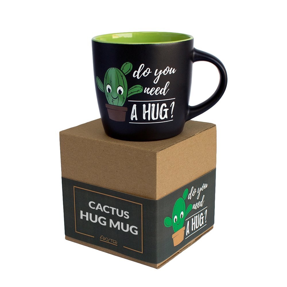 Keraminis puodelis Froster "Cactus hug'', 350ml kaina ir informacija | Originalūs puodeliai | pigu.lt