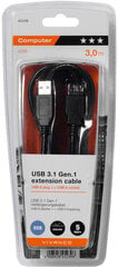 Vivanco kabelis USB 3.1 3m (45239) kaina ir informacija | Kabeliai ir laidai | pigu.lt