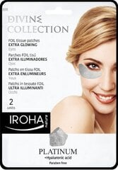 Tvirtinamoji paakių kaukė su platina, hialiurono rūgštimi ir vitaminu C Iroha Divine Collection Foil Tissue Extra Glowing, 2 vnt. kaina ir informacija | Veido kaukės, paakių kaukės | pigu.lt