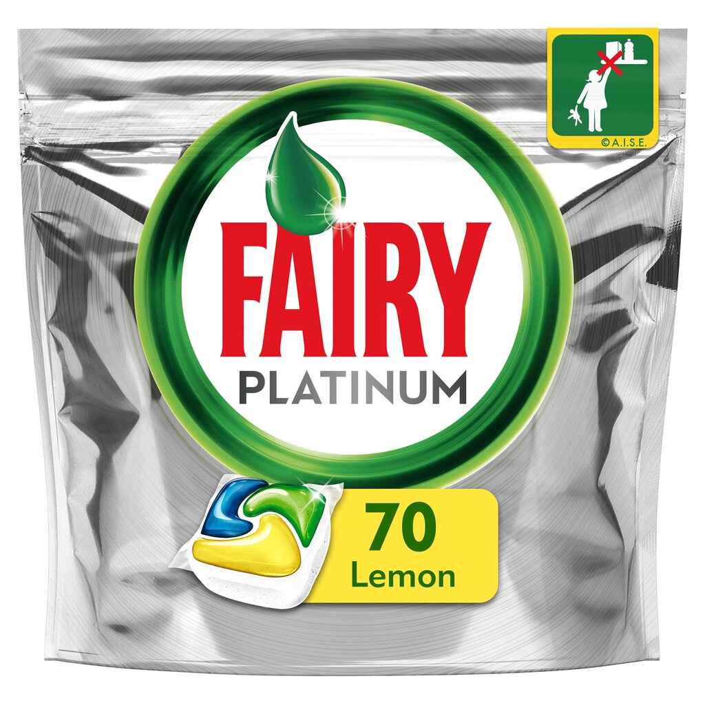 Automatinių indaplovių kapsulės FAIRY All in 1 Platinum Lemon, 70 kapsulių цена и информация | Indų plovimo priemonės | pigu.lt