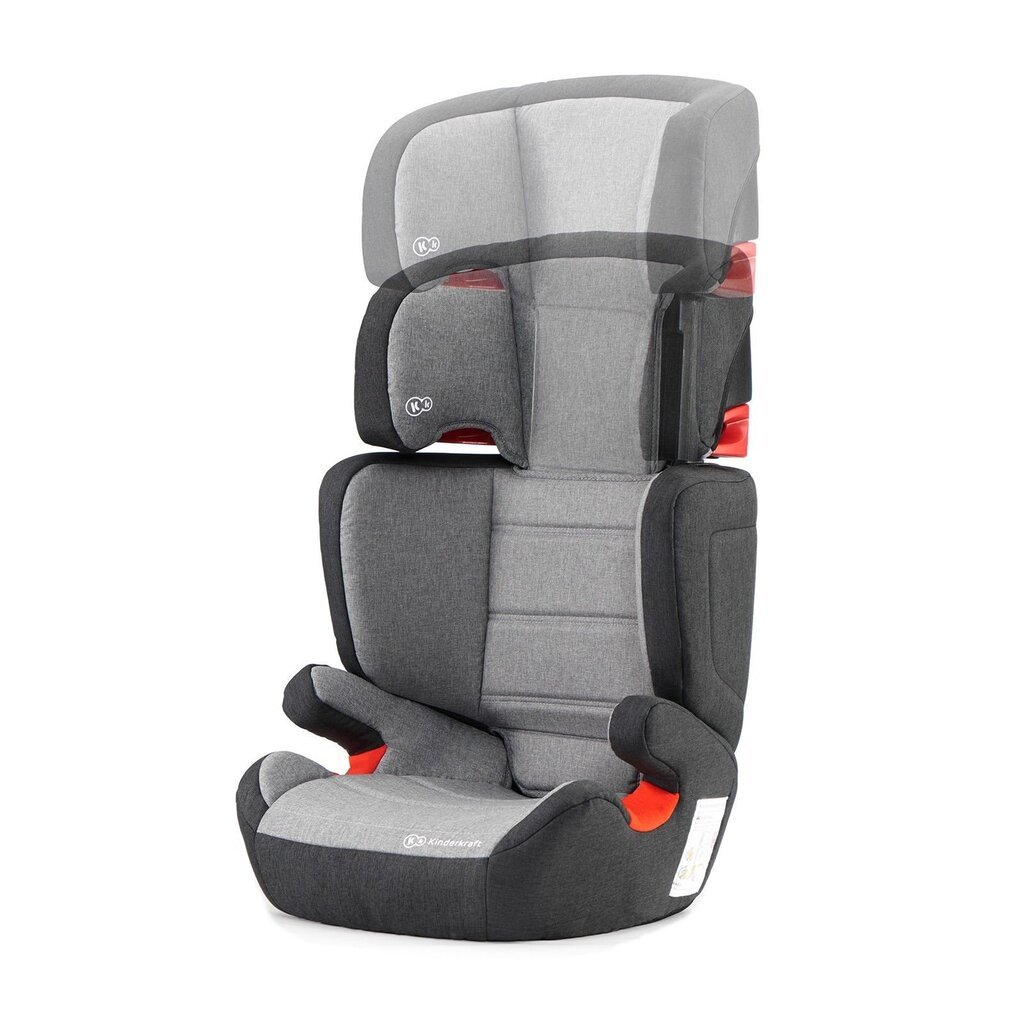 Automobilinė kėdutė KinderKraft Junior Fix ISOFIX, 15-36 kg, juoda/pilka kaina ir informacija | Autokėdutės | pigu.lt