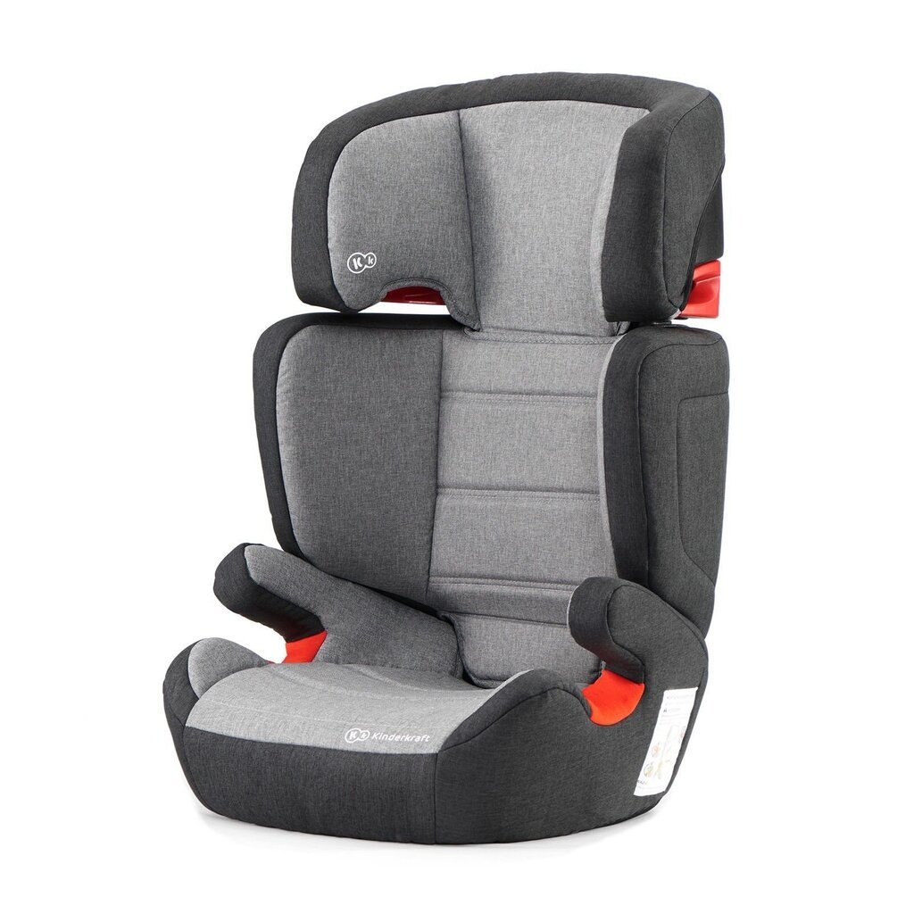 Automobilinė kėdutė KinderKraft Junior Fix ISOFIX, 15-36 kg, juoda/pilka цена и информация | Autokėdutės | pigu.lt