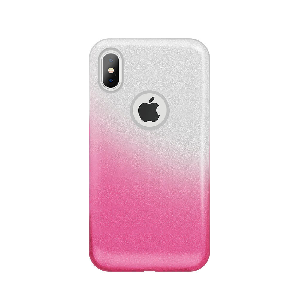 Gradient Glitter 3in1 case for iPhone X / iPhone XS pink kaina ir informacija | Telefono dėklai | pigu.lt