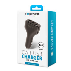 Forever Triple USB car charger CC-05 4.8A цена и информация | Зарядные устройства для телефонов | pigu.lt