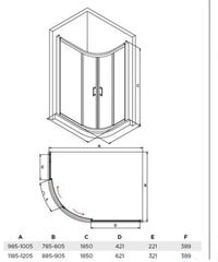 Полукруглая душевая кабина Besco Modern, 80,90x185 см цена и информация | Besco Душевые кабины и оборудование | pigu.lt