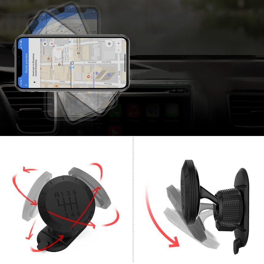 Ringke Gear Car Mount Vehicle Holder Magnetic Bracket for Dashboard black (ACCM0002-RPKG) цена и информация | Telefono laikikliai | pigu.lt