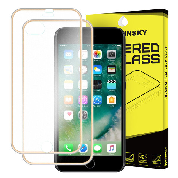 Wozinsky Edge To Edge Tempered Glass Back Cover With Aluminum Frame For Iphone 8 Plus 7 Plus Gold Gold Kaina Pigu Lt