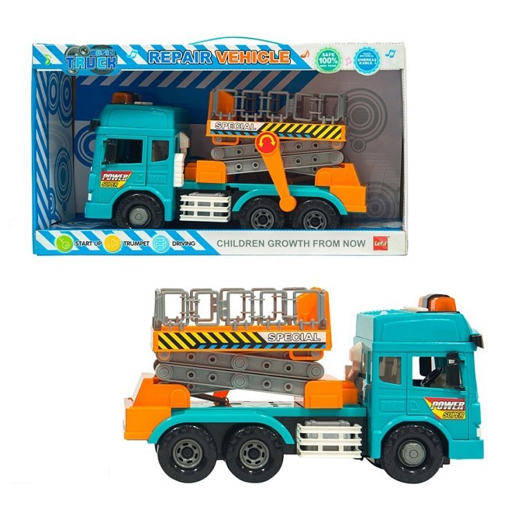 Smiki statybinis sunkvežimis - keltuvas su garsais ir šviesomis, 32 cm kaina ir informacija | Žaislai berniukams | pigu.lt