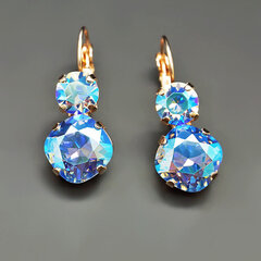 Auskarai moterims DiamondSky Glare VI Light Sapphire Shimmer su Swarovski kristalais kaina ir informacija | Auskarai | pigu.lt