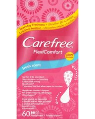 Higieniniai įklotai Carefree Flexicomfort Fresh Scent, 60 vnt. kaina ir informacija | Tamponai, higieniniai paketai, įklotai | pigu.lt