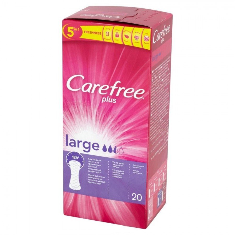 Higieniniai įklotai Carefree Large, 20 vnt. цена и информация | Tamponai, higieniniai paketai, įklotai | pigu.lt