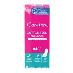 Higieniniai įklotai su medvilnės ekstraktu Carefree Normal Fresh Scent 20 vnt. kaina ir informacija | Tamponai, higieniniai paketai, įklotai | pigu.lt