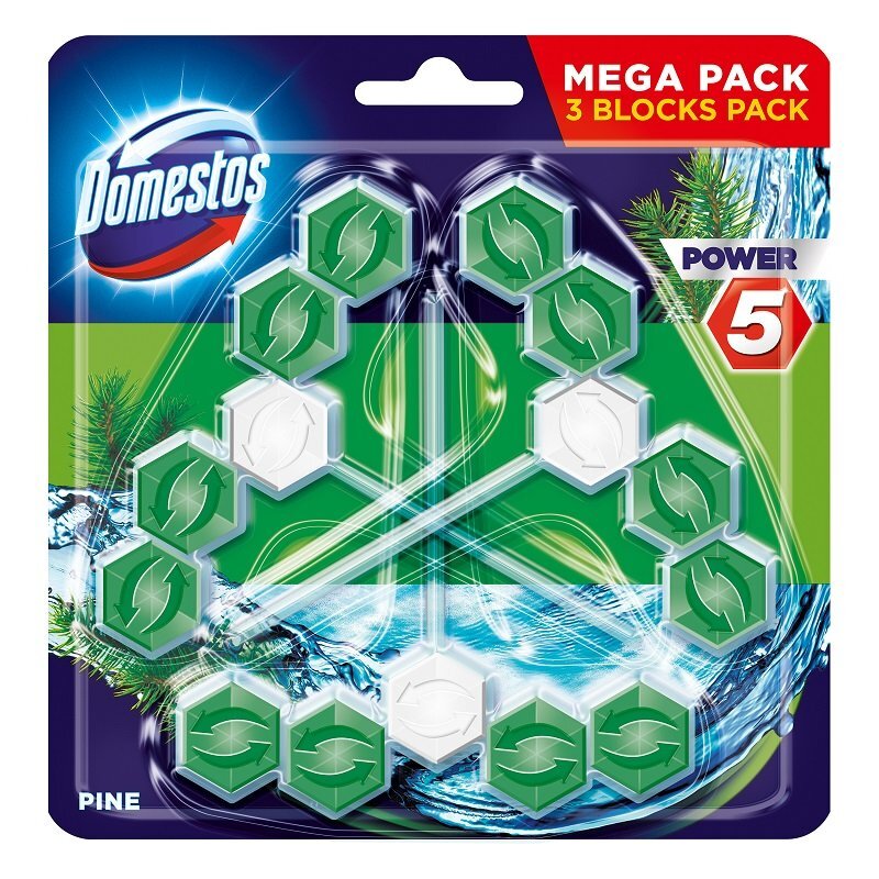 Valiklis-gaiviklis DOMESTOS Trio Pine, 3X55g цена и информация | Valikliai | pigu.lt