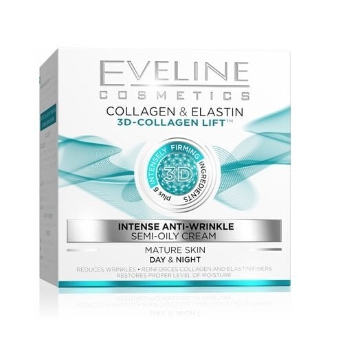Pakeliantis veido odą kremas nuo raukšlių Eveline 3D Collagen Lift 50 ml kaina ir informacija | Veido kremai | pigu.lt