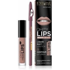 Rinkinys Eveline Oh My Lips Liquid Matt 08 Lovely Rose: lūpų dažai 4.5 ml + lūpų kontūro pieštukas 1 vnt. цена и информация | Помады, бальзамы, блеск для губ | pigu.lt