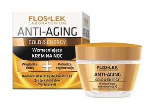 Tvirtumo suteikiantis naktinis kremas brandžiai odai Floslek Anti-Aging Gold & Energy 40+ 50 ml kaina ir informacija | Veido kremai | pigu.lt