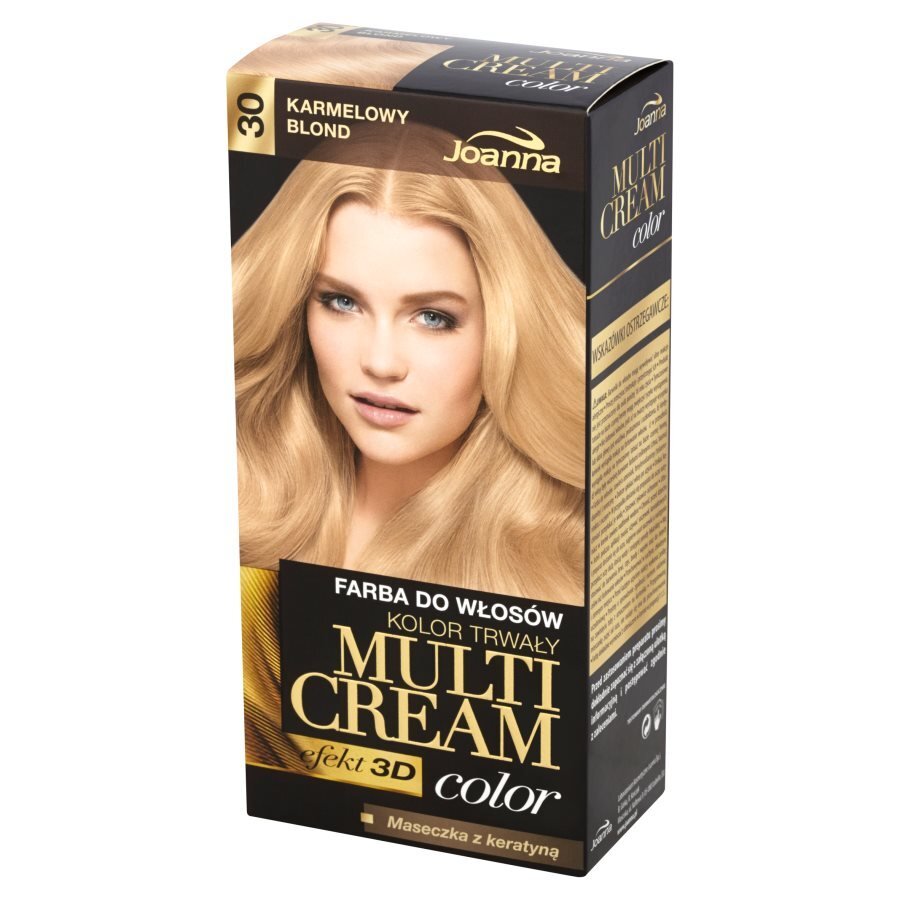 Plaukų dažai Joanna Multi Cream Color 100 ml, 30 Caramel Blond kaina ir informacija | Plaukų dažai | pigu.lt