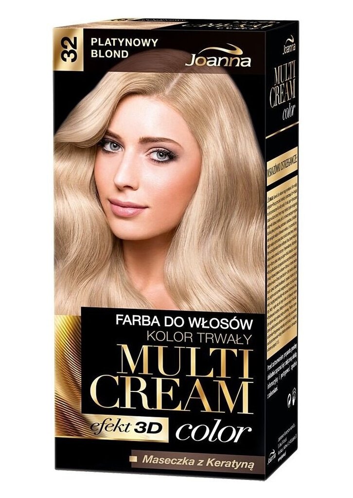 Plaukų dažai Joanna Multi Cream Color 100 ml, 32 Platinum Blond цена и информация | Plaukų dažai | pigu.lt