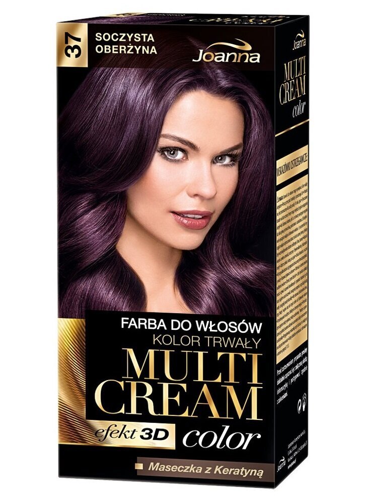 Plaukų dažai Joanna Multi Cream Color 100 ml, 37 Juicy Eggplant kaina ir informacija | Plaukų dažai | pigu.lt