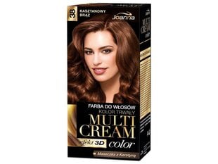 Plaukų dažai Joanna Multi Cream Color 100 ml, 38 Chestnut Brown kaina ir informacija | Plaukų dažai | pigu.lt