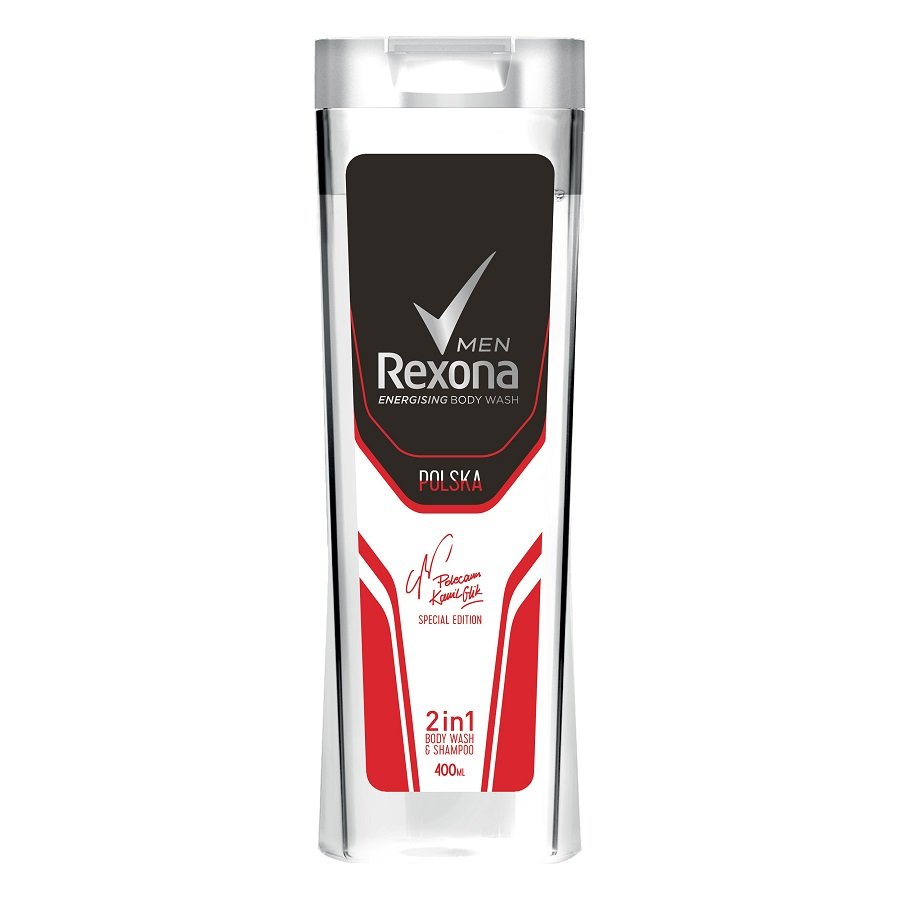 Dušo želė ir šampūnas Rexona Energising Fifa 2 in 1 Polska vyrams 400 ml  kaina | pigu.lt