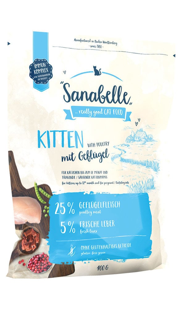 Sanabelle Kitten ėdalas kačiukams ir besilaukiančioms bei maitinančioms katėms 400 g kaina ir informacija | Sausas maistas katėms | pigu.lt