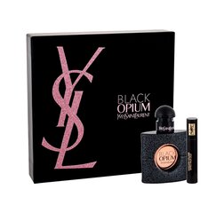 Rinkinys Yves Saint Laurent: kvapusis vanduo Black Opium EDP moterims 30 ml + apimties suteikiantis blakstienų tušas Volume Effet Faux Cils 2 ml kaina ir informacija | Kvepalai moterims | pigu.lt