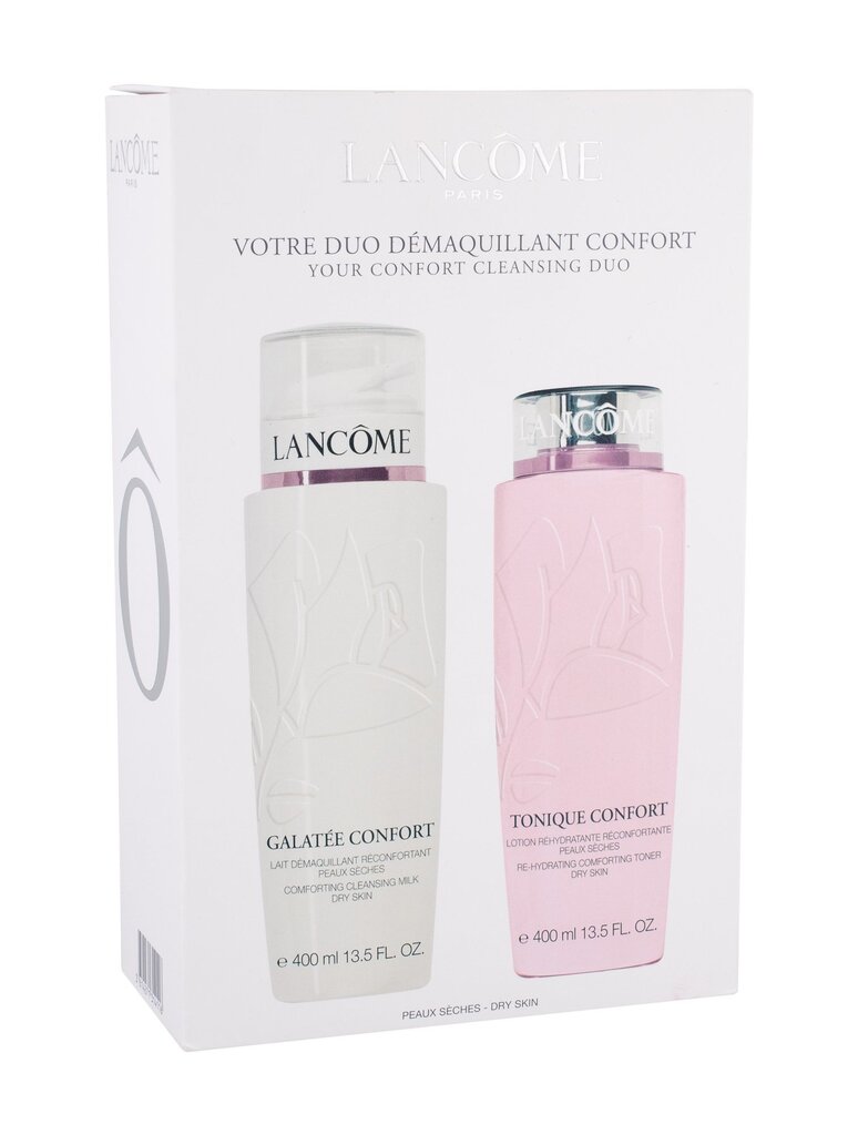 Veido priežiūros rinkinys Lancome Galatee Confort Duo: valomasis pieneli 400 ml + tonikas 400 ml цена и информация | Veido prausikliai, valikliai | pigu.lt