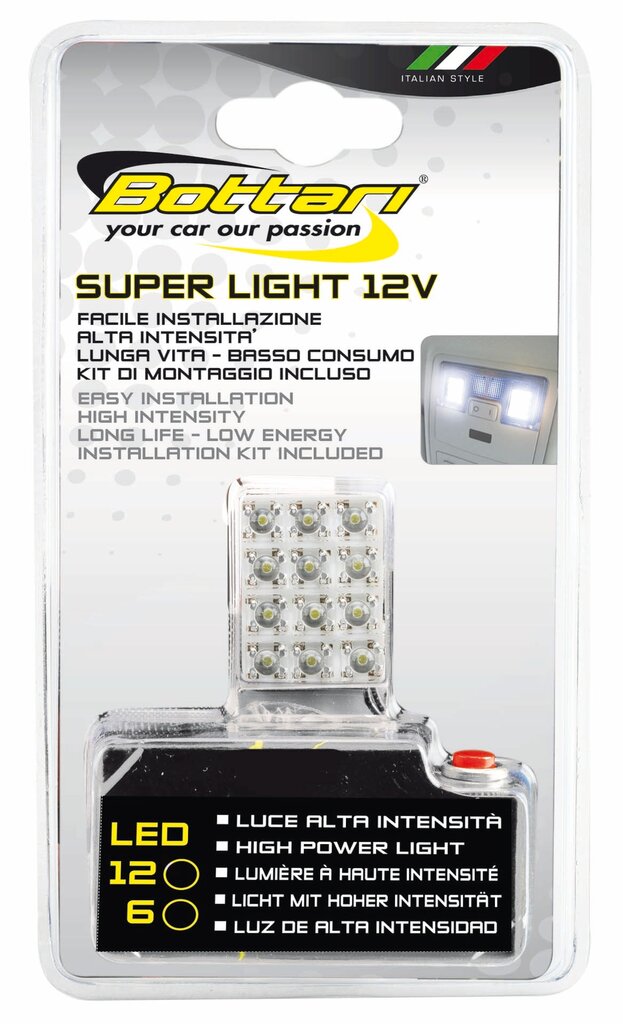LED skydelis Bottari Super Light 12V kaina ir informacija | Automobilių lemputės | pigu.lt