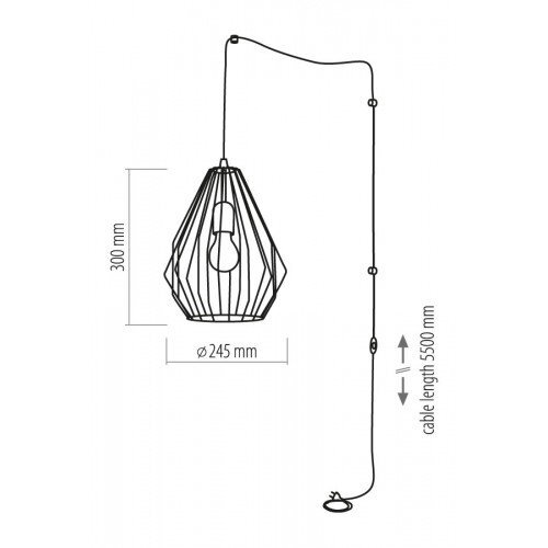 TK Lighting pakabinamas šviestuvas su laidu Brylant Black 2287 kaina ir informacija | Pakabinami šviestuvai | pigu.lt