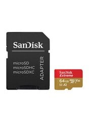 SanDisk SDSQXA2-064G-GN6MA MicroSDXC 64 ГБ (+ адаптер SD) цена и информация | Карты памяти для фотоаппаратов, камер | pigu.lt